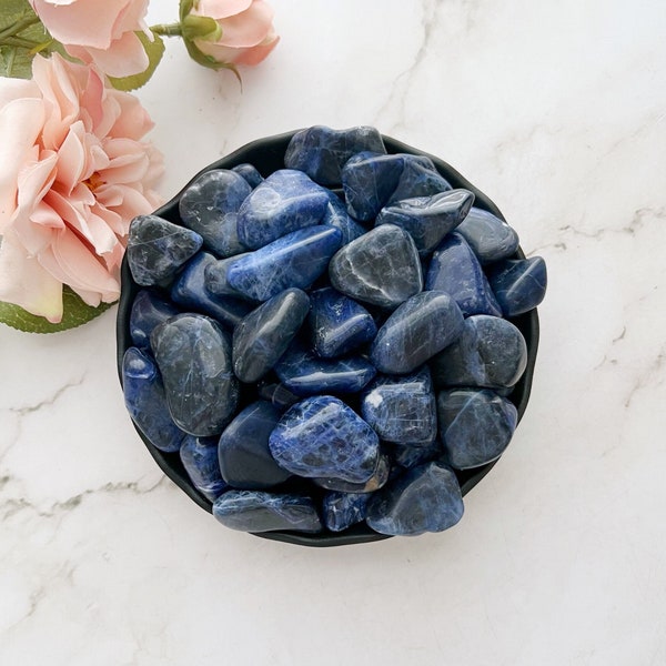 Sodalite Tumbled Stones | Polished Blue Sodalite Crystals | Shop Metaphysical Crystals for Third Eye, Throat Chakras