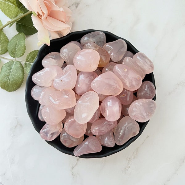 Pink Chalcedony Tumbled Stones | Polished Rose Chalcedony Gemstones | Shop Metaphysical Crystals & Stones for Heart Chakra