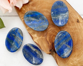 Lapis Lazuli Worry Stone | Polished Lapis Lazuli Worry Stone | Shop Metaphysical Crystals for Third Eye Chakra