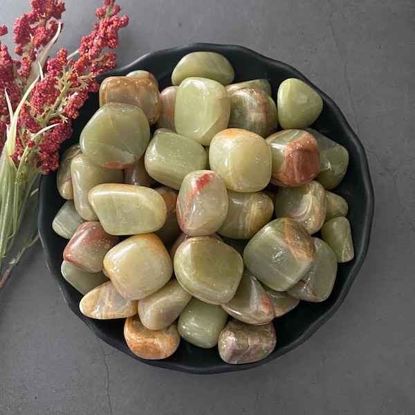 Green Aragonite Tumbled Stones | Polished Green Aragonite Crystal | Shop Metaphysical Crystals and Stones for Heart Chakra