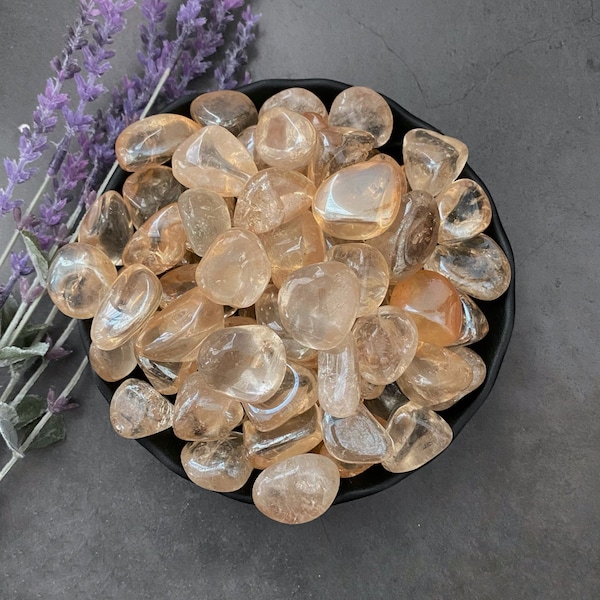 Champagne Aura Quartz Tumbled Stone | Polished Champagne Aura Crystal | Champagne Aura Quarts | Shop Metaphysical Crystals, Sacral Chakra