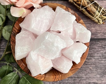 Raw Pink Calcite Stones | Rough Banded Pink Calcite Crystal, UV Reactive, Glows in Blacklight | Shop Metaphysical Crystals for Heart Chakra