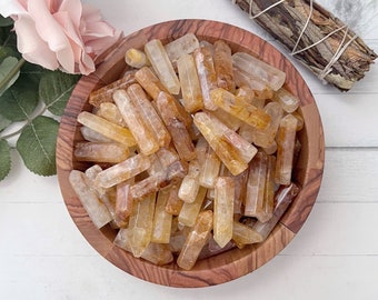 Golden Healer Quartz Point | 1-2" Polished Golden Quartz Crystal Gemstone Points | Golden Quarts Generator, Amplifier, Grids, Jewelry