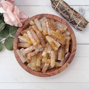 Golden Healer Quartz Point | 1-2&quot; Polished Golden Quartz Crystal Gemstone Points | Golden Quarts Generator, Amplifier, Grids, Jewelry