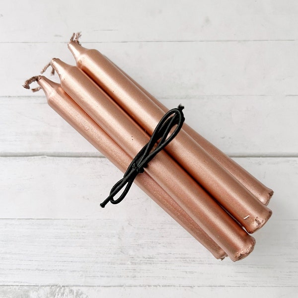 5" Copper Spell Candles, Metallic Copper Chime Candles, Witch Candles Spells, Ritual Candles, Small Bulk Candles, Copper Candles, Spellwork