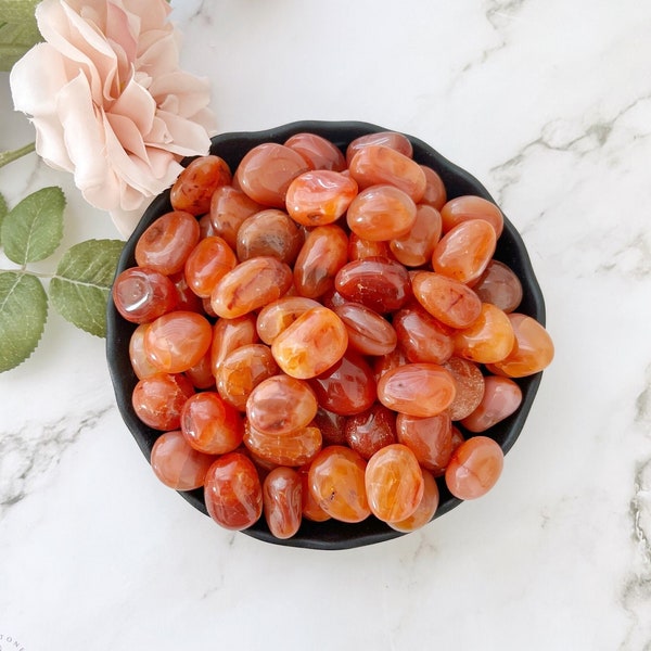 Carnelian Tumbled Stones | Grade EX Polished Carnelian Crystals | Shop Metaphysical Crystals for Sacral and Root Chakra