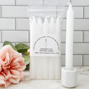 5&quot; White Spell Candles, White Chime Candles, Witch Candles for Spells, Ritual Candles, Small Bulk Candles, White Candles for Spellwork Magic