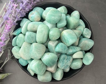 Amazonite Tumbled Stones | Polished Amazonite Crystal | Shop Metaphysical Crystals for Throat, Heart Chakras