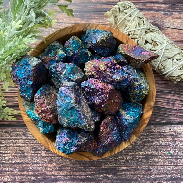 Raw Chalcopyrite Stones | Rough Natural Unpolished Peacock Ore Stones | Shop Metaphysical Crystals, Crown, Third Eye, Solar Plexus Chakras