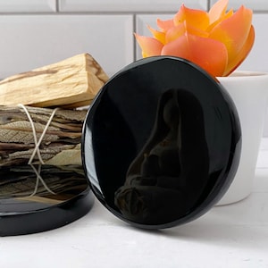 Obsidian Scrying Mirror | 2&quot; Black Obsidian Mirror | Magic Mirror | Scrying Tool for Divination, Foretelling, Predictions, Shadow Work