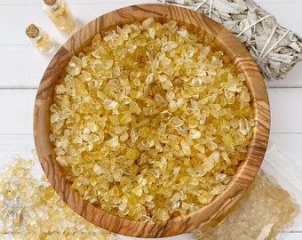 Citrine Crystal Chips | Citrine Mini Stones | 3-6mm Citrine Roller Ball Crystals | Crystal Healing Chips, Citrine Gemstone Chips for Candles