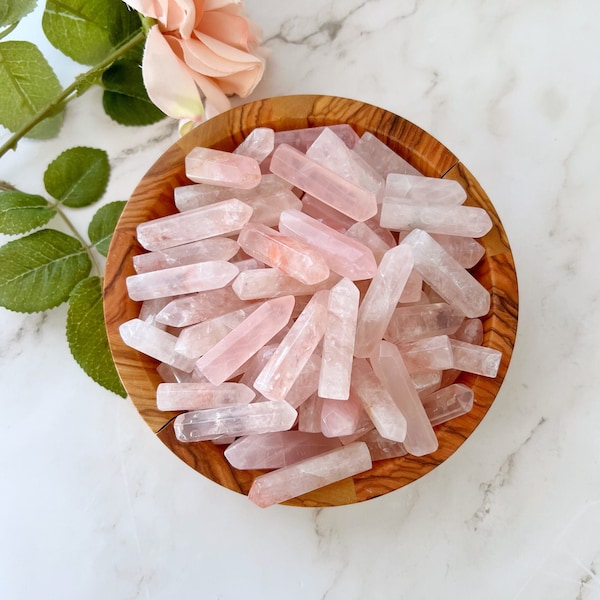 Rose Quartz Point | 1-2" Polished Rose Quartz Tower, Point, Energy Generator | Rose Quarts | Shop Metaphysical Crystals for Heart Chakra