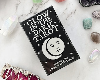 Glow in the Dark Rider-Waite Tarot Card Deck | 78 Glow in the Dark Tarot Cards with 56 pg Booklet | Pamela Colman Smith Tarot Cards