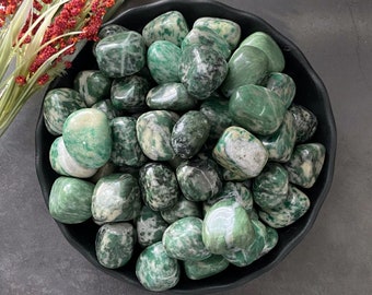 Rich Jade Tumbled Stones | Polished Rich Jade Crystal Gemstones | Shop Green Metaphysical Crystals for Heart Chakra