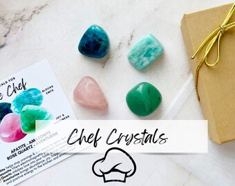 Set de cristal de chef, cristales para el chef, regalos para el cocinero, cristales de cocina, kit de cristal metafísico, idea de regalo espiritual única