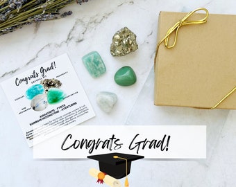 Graduation Crystal Kit | Set of 4 Crystals, Unique Grad Gift for Friend, Child, Daughter, Son, For Him or Her, College