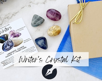 Writer Crystals, Crystal Set for Writers, Gifts for The Writer, Author, Novelist, NaNoWriMo Crystals, Metaphysical Crystals and Stones, Gift