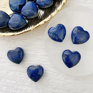 1&quot; Mini Lapis Lazuli Heart | Polished Grade AAA Small Blue Lapis Lazuli Crystal Heart | Shop Metaphysical Crystals Third Eye Chakra