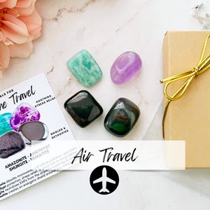 Airplane Crystals, Airplane Travel Crystal Set, Crystals for Airline Travel, Crystals to Protect from Airport & Airplane EMFs, Be Calm