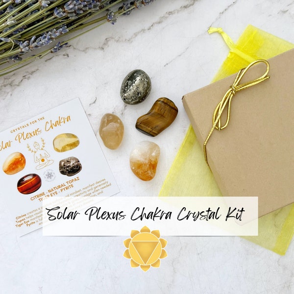 Solar Plexus Chakra Crystal Set | Tumbled Stone Kit for Solar Plexus Chakra | Yellow Polished Gemstones Manipura, Shop Metaphsycial Crystals