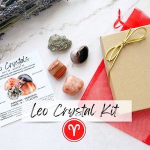 Leo Crystal Set | Kit of 4 Crystals for Leo | Great Idea for Birthday Gift for Leo, Him, Her | Shop Metaphysical Zodiac Crystals