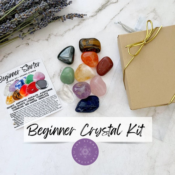 Beginner Crystal Set | Crystal Starter Kit - 10 Tumbled Polished Gemstones | Shop Metaphysical Crystals Essentials for Your Crystal Journey