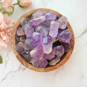 Raw Amethyst Stones | Rough Natural Unpolished Amethyst Crystal Gemstones | Grade AA, Brazilian | Shop Metaphysical Crystals, Crown Chakra