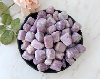 Lepidolite Tumbled Stones | Polished Lepidolite Gemstones | Shop Metaphysical Crystals for Crown Chakra