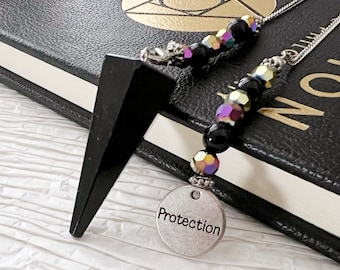 Black Tourmaline Pendulum Hypnotic Sterling Silver Crystal Dowsing Protection Black Tourmaline Crystal Pendulum Dowsing .925 SS - Doorways  main image 4