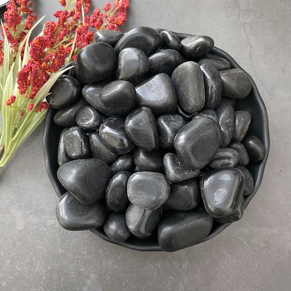 Black Tourmaline Tumbled Stones | Polished Black Tourmaline Crystal | Shop Metaphysical Crystals for Root Chakra