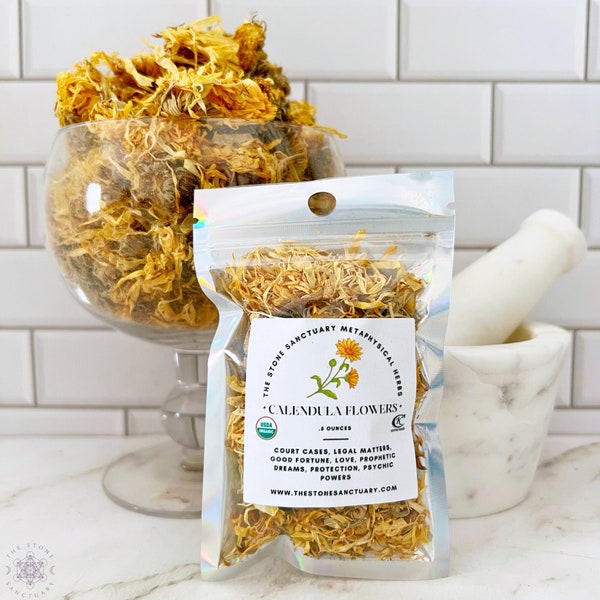 Calendula Flowers | Dried Calendula Officinalis Flowers Whole | Marigold Flowers, Herbs for Spells, Rituals, Witchcraft, Magic, Crafts, Oils