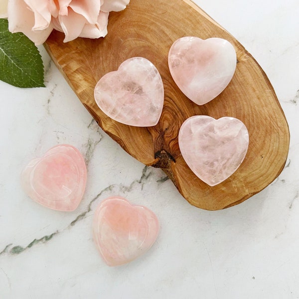 Rose Quartz Heart Shaped Worry Stone | Polished Rose Quartz Worry Stone |  Shop Metaphysical Rose Quarts Crystals for Heart Chakra