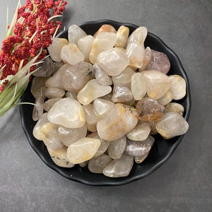 Rutilated Quartz Tumbled Stones | Polished Rutilated Quartz Crystal Gemstones | Shop Metaphysical Crystals for All Chakras