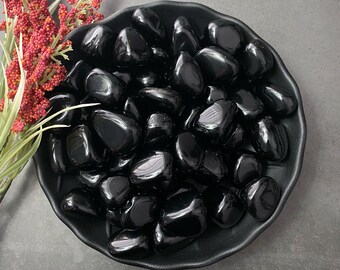 Obsidian Stone | Obsidian Crystal | Obsidian Tumble Stones | Healing Crystals, Root Chakra, Grounding, Positive Vibes, Protection