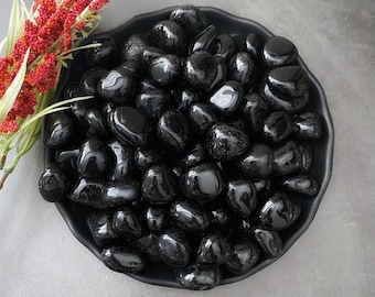 Black Onyx Stone, Onyx Crystal, Polished Onyx Stones, Reiki Healing Crystals, Healing Stones, Blocks Negativity, Protection, Intuition