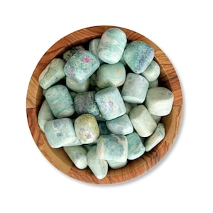 Ruby Fuchsite Tumbled Stones | Polished Ruby Fuchsite Crystal Tumble Gemstones | Shop Green Metaphysical Crystals for Heart Chakra