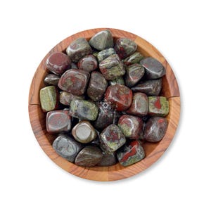 Dragon Blood Jasper Tumbled Stones | Polished Dragonblood Jasper Gemstones | Shop Metaphysical Crystals, Heart & Root Chakra, Bulk Available