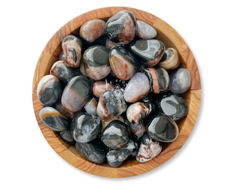 Sardonyx Tumbled Stones | Polished Crystal Gemstones for Sacral, Root Chakras | Individual or Bulk Available