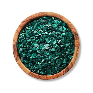 Malachite Crystal Chips | Mini Green Natural Malachite Roller Ball Crystal Gemstone Chips for Orgone, Candles, Crafts, Jewelry, Spells, Art