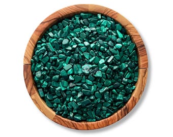 Malachite Crystal Chips | Mini Green Natural Malachite Roller Ball Crystal Gemstone Chips for Orgone, Candles, Crafts, Jewelry, Spells, Art