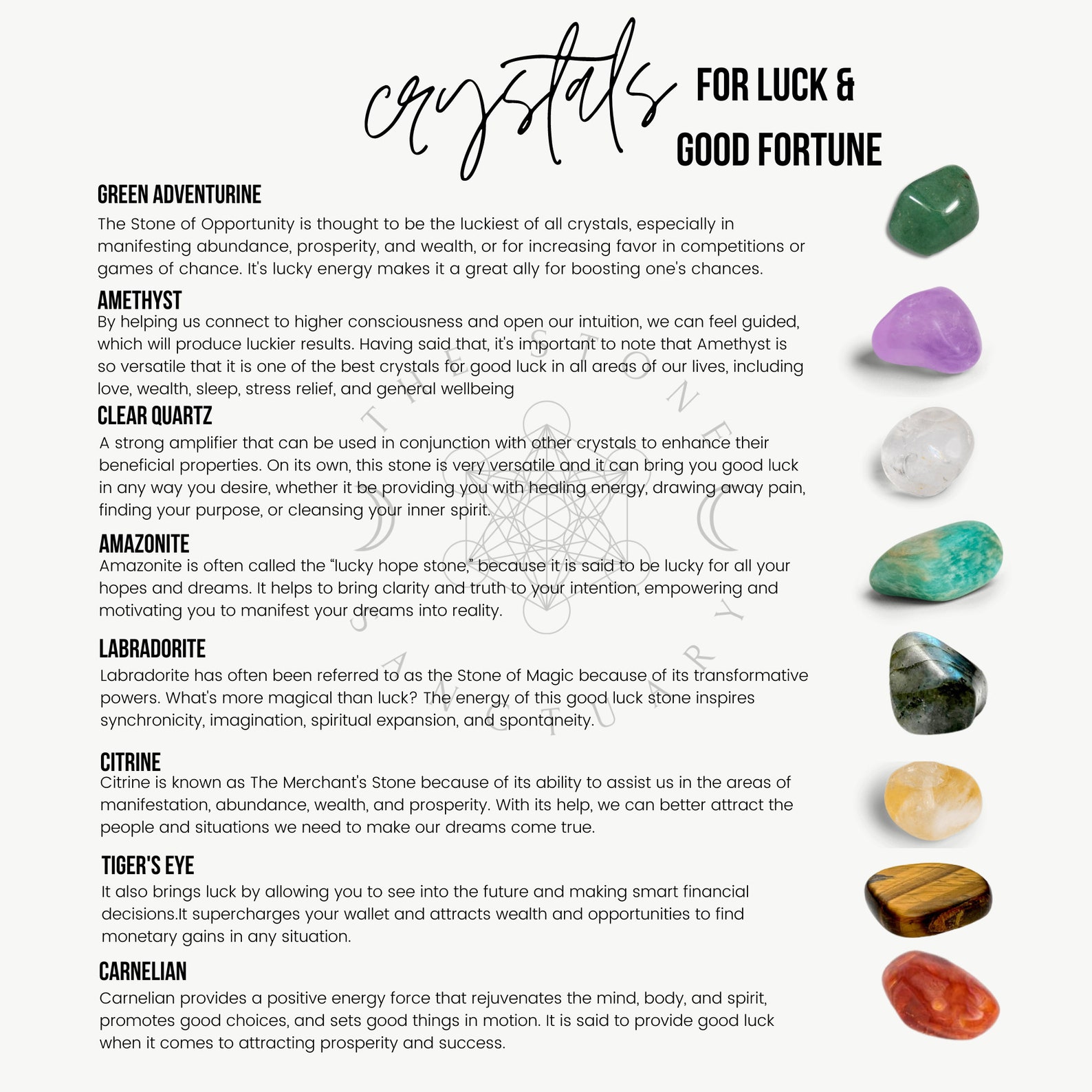 Crystals for Good Luck & Fortune Tumbled Stones for Etsy