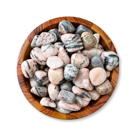 Pink Zebra Jasper Tumbled Stones | Polished Pink Zebra Jasper Crystal Gemstones | Shop Metaphysical Crystals, Individual or Bulk