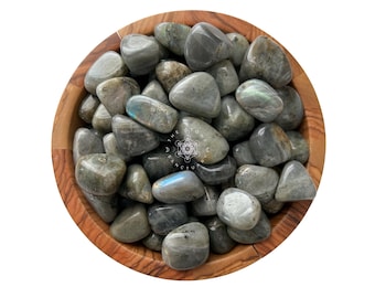 Labradorite Tumbled Stones | Polished Crystal Gemstones for Third Eye, Throat Chakras | Individual or Bulk Available