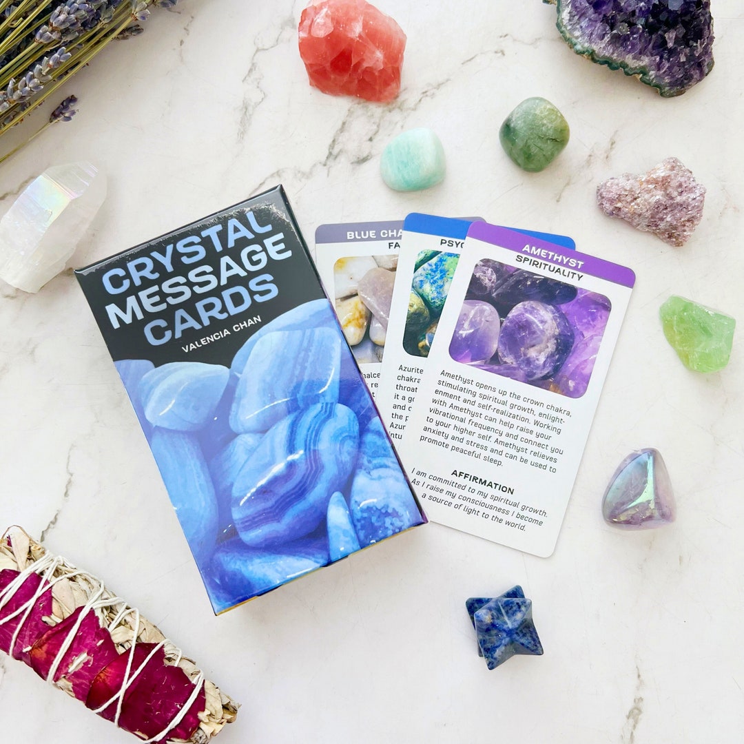 Crystal Message Cards | 70 Crystal Meaning Cards | Crystal Card Deck ...