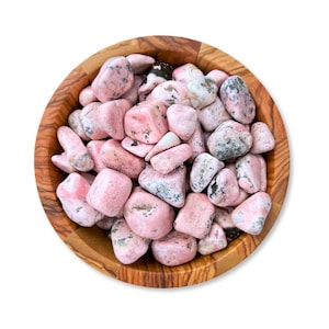 Rhodonite Tumbled Stones | Polished Pink Rhodonite Gemstones from Peru | Shop Metaphysical Crystals for Heart Chakra, Bulk Available