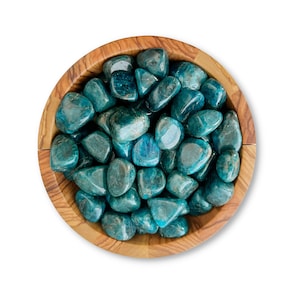 Blue Apatite Tumbled Stones | Polished Blue Apatite Crystal Gemstones | Shop Metaphysical Crystals for Third Eye, Throat Chakra