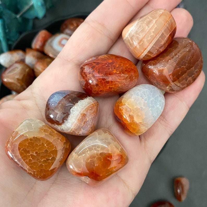 Fire Agate Crystal Fire Agate Stone Polished Fire Agate image 4