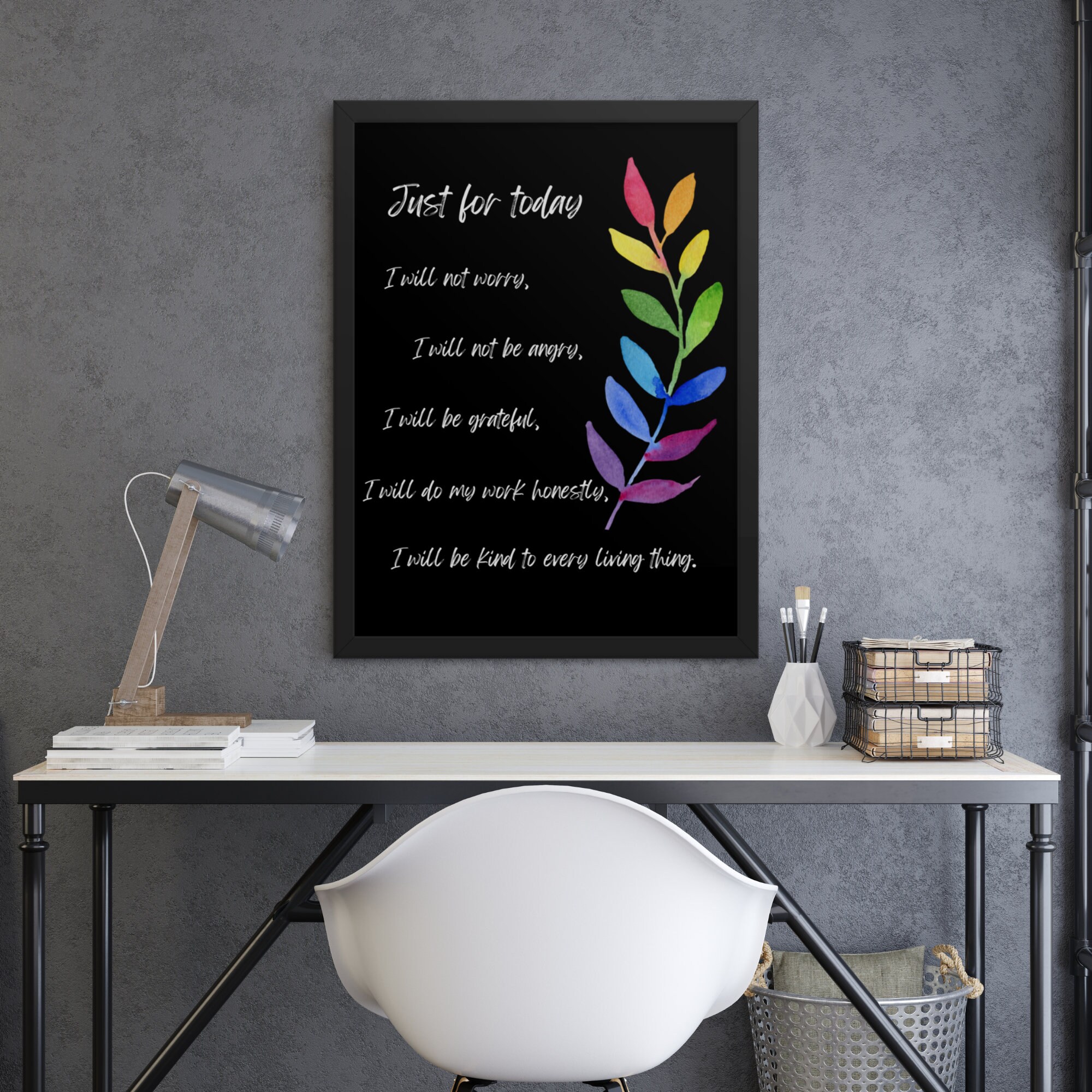 Just for Today Reiki Principles Wall Art Printable Poster | 5 Reiki ...