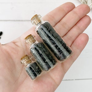 Black Tourmaline Crystal Chips Mini Black Tourmaline Roller Ball Crystal Gemstone Chips for Orgone, Candles, Crafts, Jewelry, Spells, Art image 7