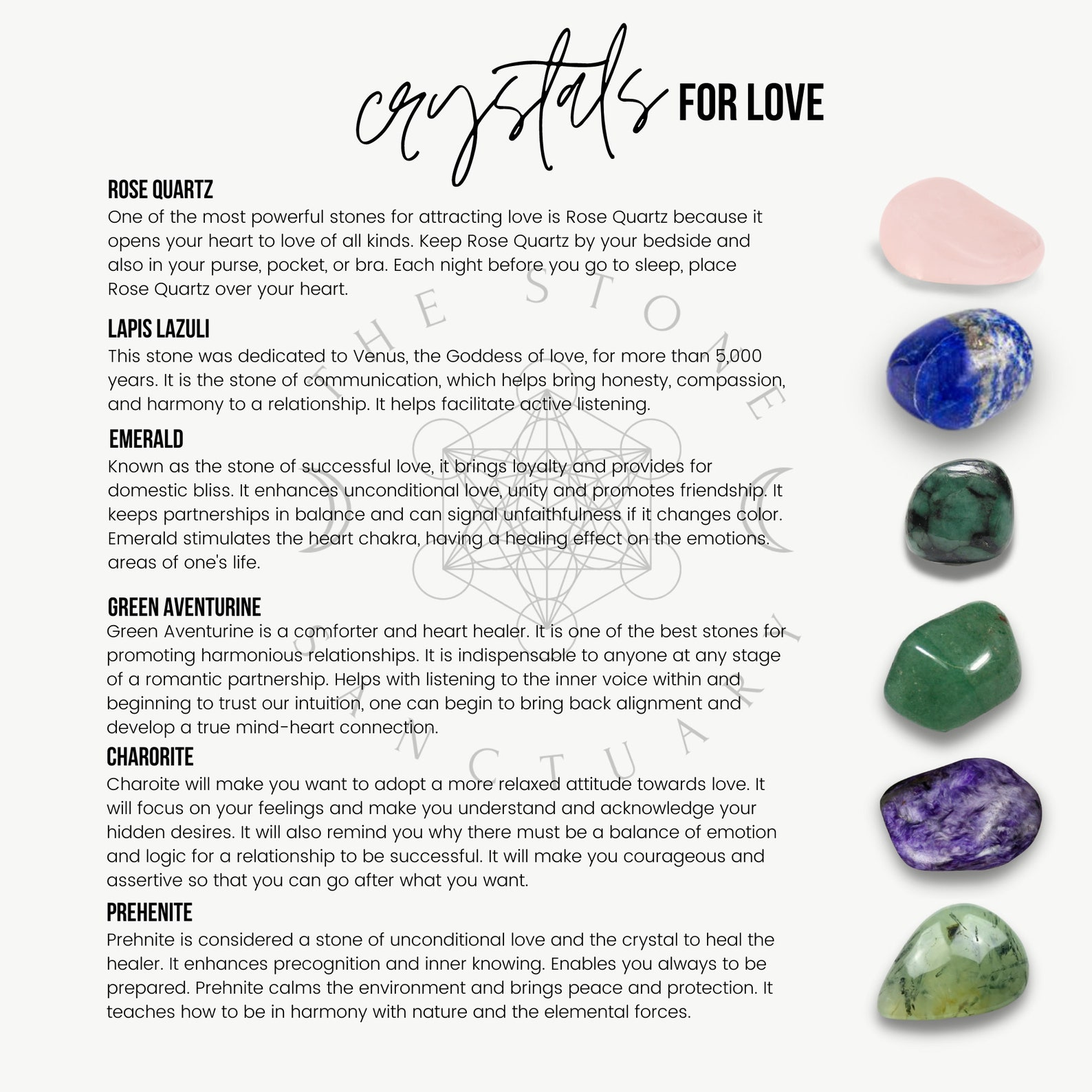 Crystals for Love and Romance Crystals for Attraction Set Etsy